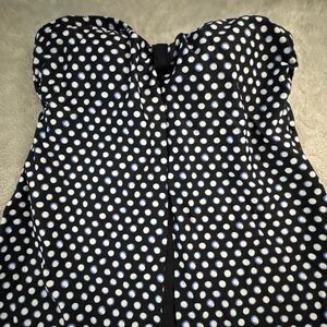 Croft & Barrow Black and White Polka Dot swim top